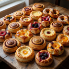 Assorted Danish pastries with fruit toppings